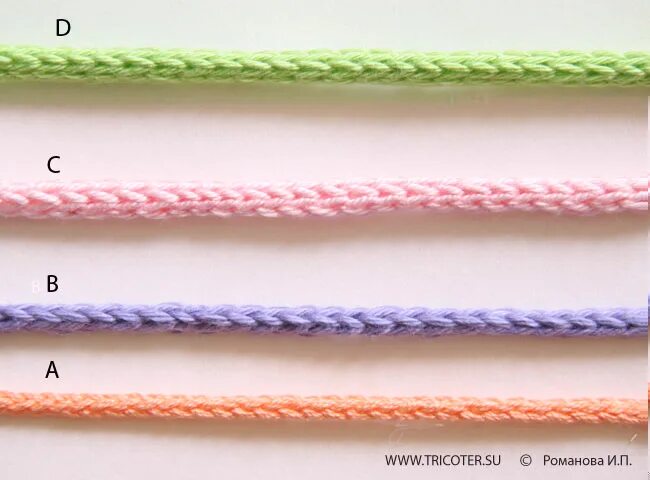 полый шнур из 3 петель. как связать шнурок спицами. шнуры вязаные спицами. шнур связанный спицами. вязаный шнурок спицами.
