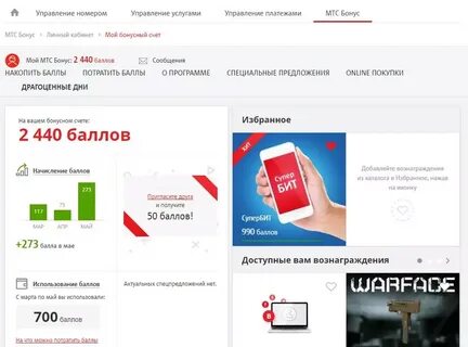 Личные баллы