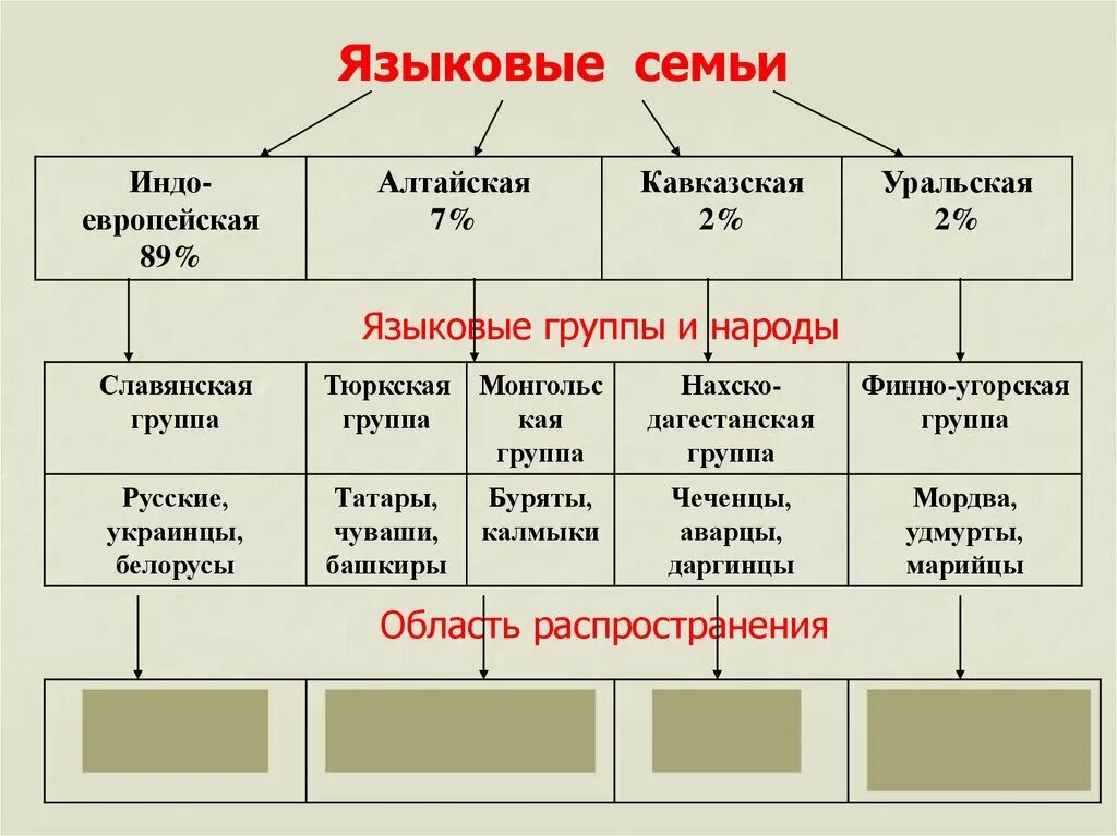 Страны народы которых говорят. Языковая семья языковая группа. Кавказская языковая семья народы схема.