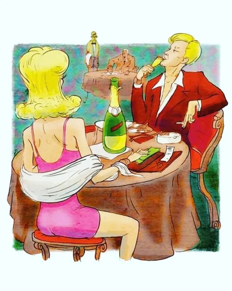 Выпить под шафе. Смешные иллюстрации в ресторане. Ресторан карикатура. Романтический ужин карикатура.