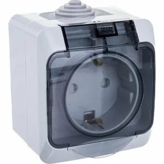 Розетка Systeme Electric 1-м ОП Этюд 16А cз зш серая SchE PA16-044C - выг...