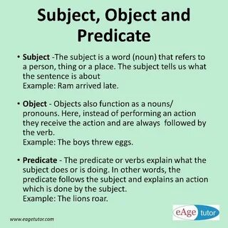 Subject predicate