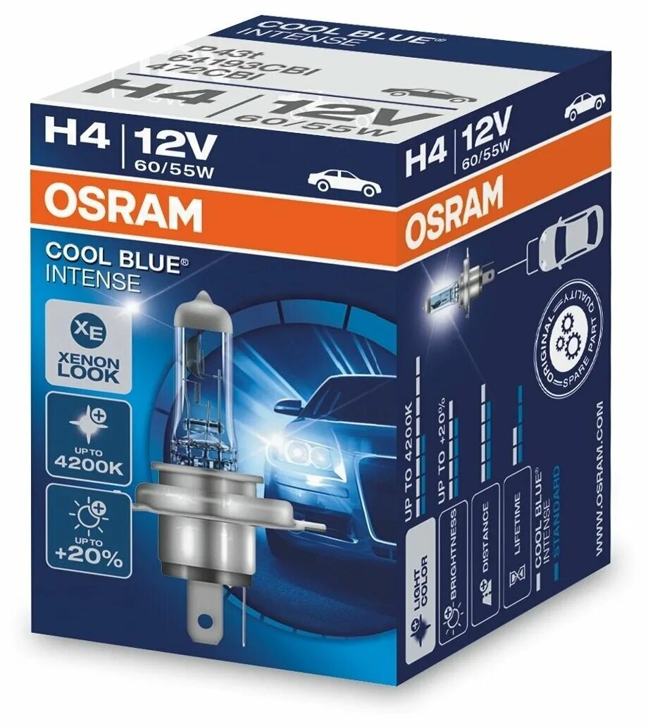 Лампа h4 12v 60/55w p43t Standard line, Osram. Автолампа Osram h4 12v 60/55w. Ламп.12v.h4 Osram 60/55w.43t.(64193). Лампа галогенная Osram cool Blue intense 12v h4 60/55w 2 шт. Автомобильная h4 12v 60 55w