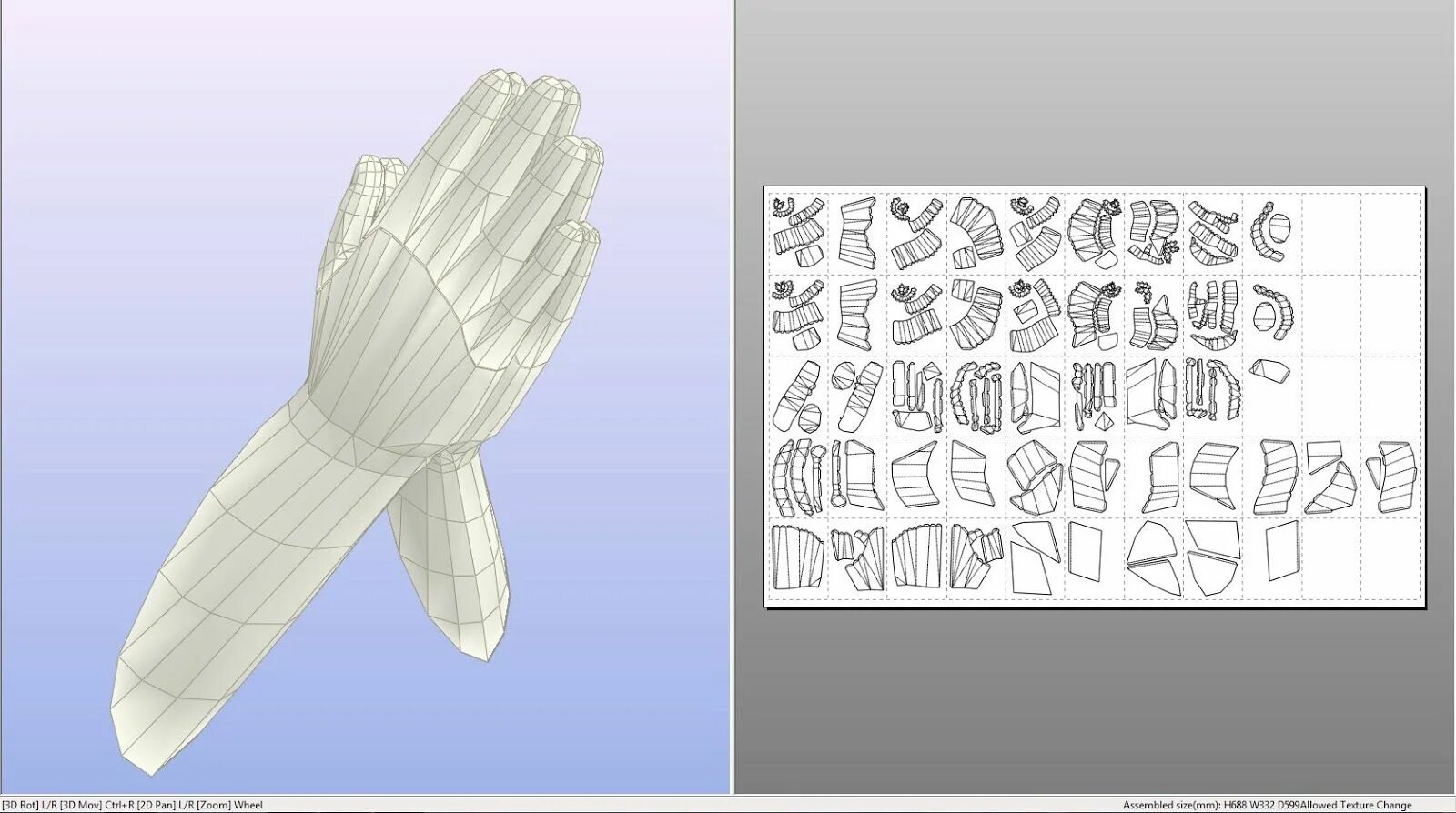 Развертка рук из бумаги. Развертка гранаты из бумаги. Полигональная форма развертки. Коробка в виде карандаша. Объемные сердечки из бумаги.