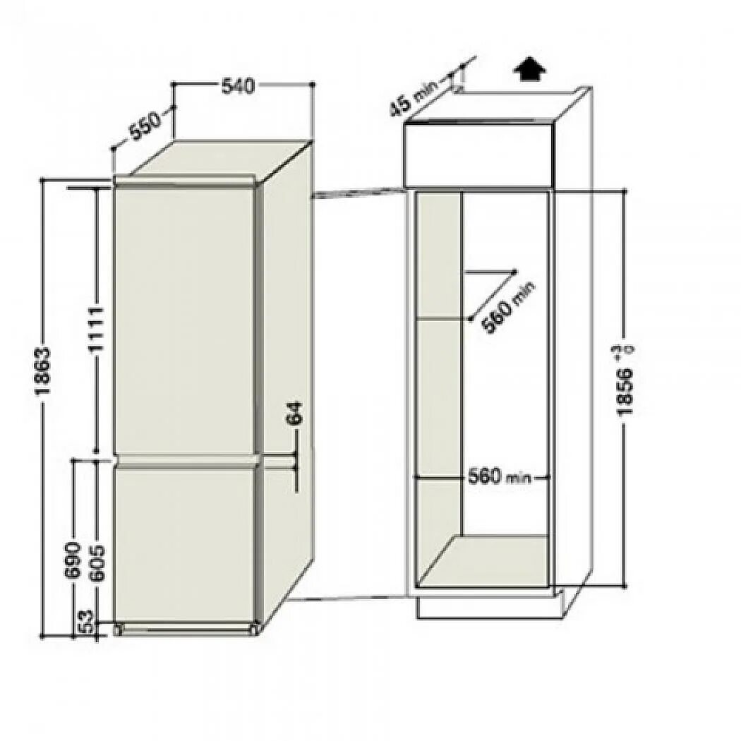 Высота холодильника двухкамерного. Встраиваемый холодильник Hotpoint-Ariston BCB 31 AA. Hotpoint-Ariston BCB 333 avei FF. Холодильник Аристон BCS 311. Аристон холодильник встроенный RG 2330.