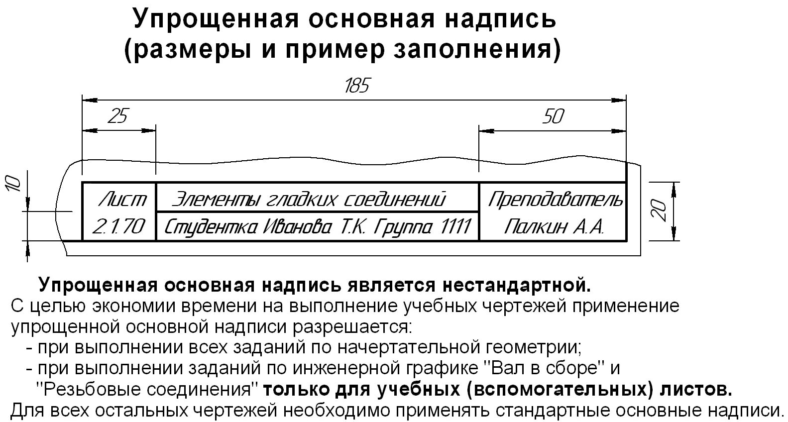 Надпись на чертеже