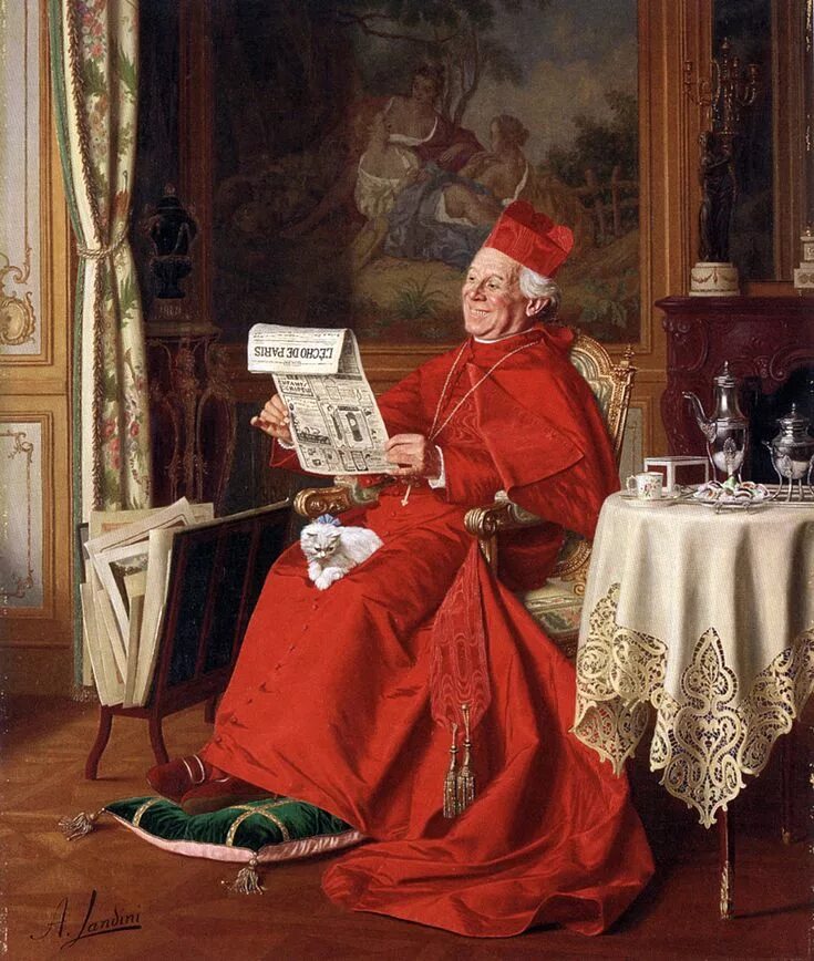 Андреа ландини. Кардинал а живописи. Бельгийский художник georges croegaert. Francois brunery (1849 – 1906). Портрет кардинала антониотто паллавичини.