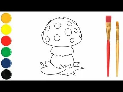 Учим детей рисовать гриб