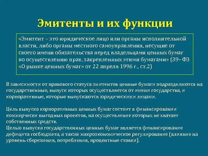 Условия эмитента