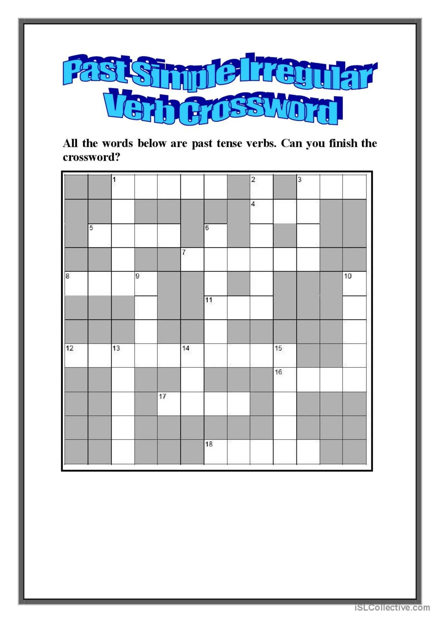 Simpler crossword. Past simple кроссворд. Кроссворд по английскому языку неправильные глаголы. Irregular verbs кроссворд. Past simple crossword.