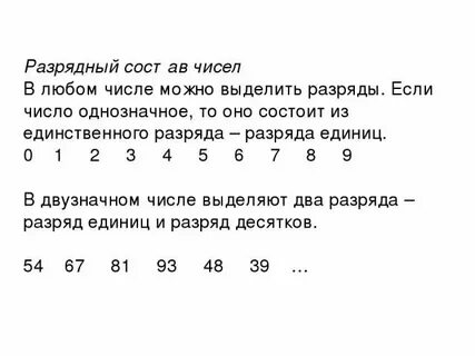 Разрядный состав двузначных