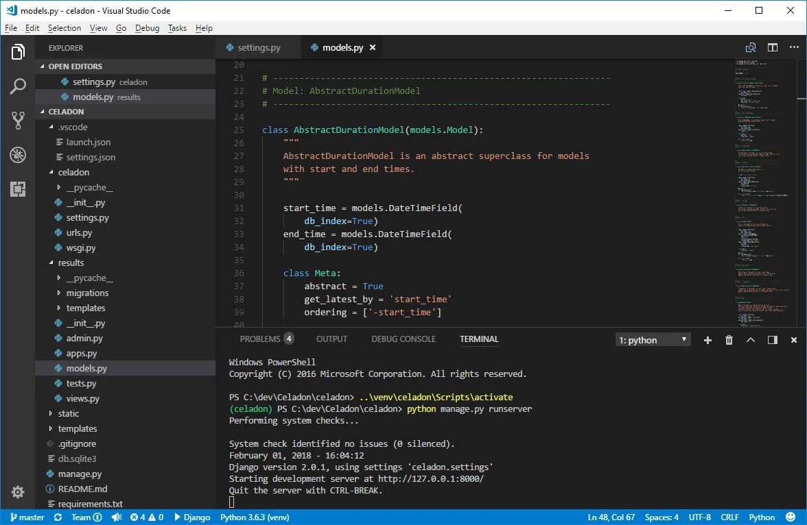 Vs code Python. Терминал в Visual Studio. Django код. Визуал студио код.