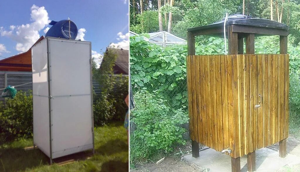 Душ для дачи своими руками из подручных материалов: чертежи, фото Душ на открыто