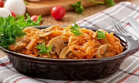 Готовим капусту с грибами
