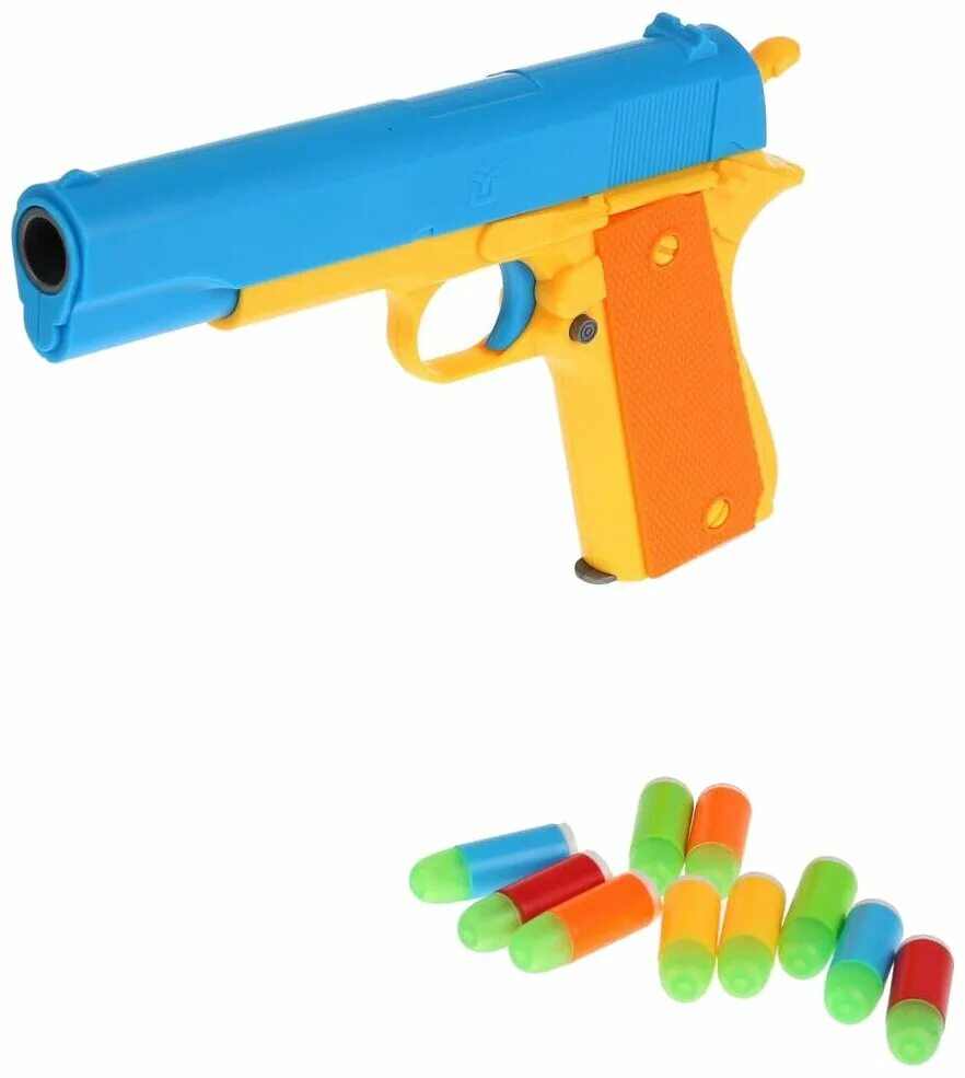 большие пистолеты игрушечные. бластер veld co. пистолет 925с безопасные пули. детские пистолеты. 304892 оружие с мягкими пулями пистолет+пули в кор.