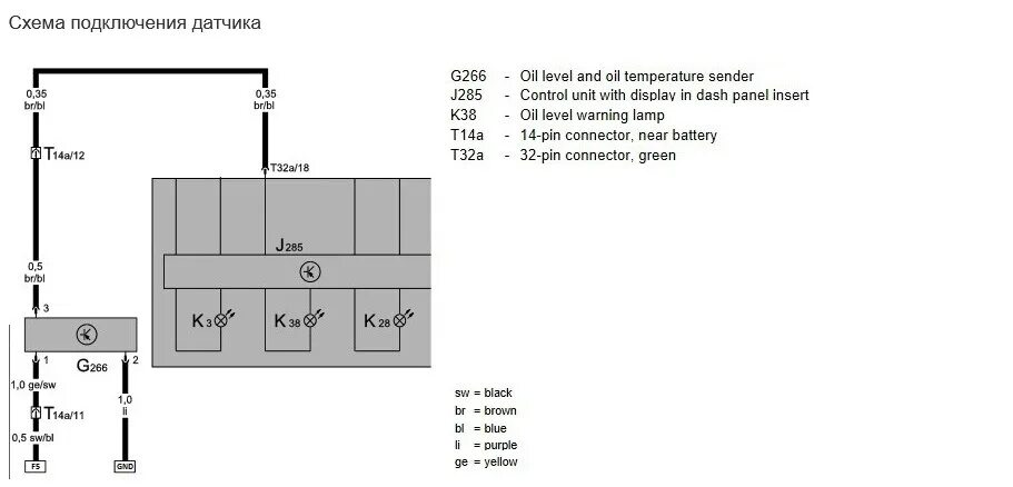 Распиновка датчика уровня масла g266. Схема подключения датчика g266 b6. Датчик уровня масла Фольксваген Пассат б5. Распиновка датчика температуры масла Пассат б6. Распиновка датчика давления масла