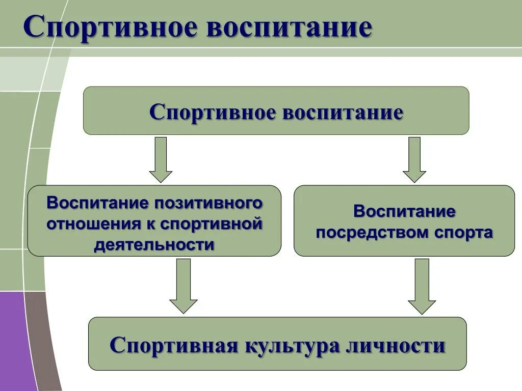 Отношение и деятельность в воспитании. Основные цели спортивного воспитания. Цель физкультурного воспитания. Воспитание в деятельности спортсмена. К основным целям спортивного воспитания следует отнести.