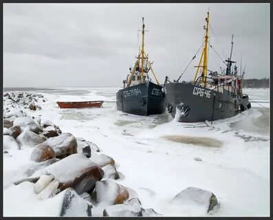 Ледокол промышлял во льдах белого моря