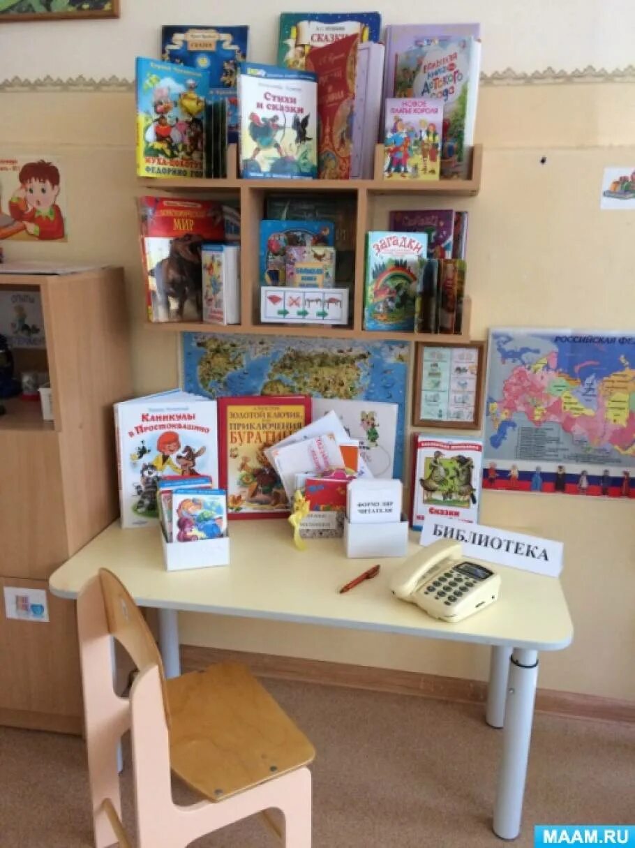 Работа в книжном уголке в подготовительной