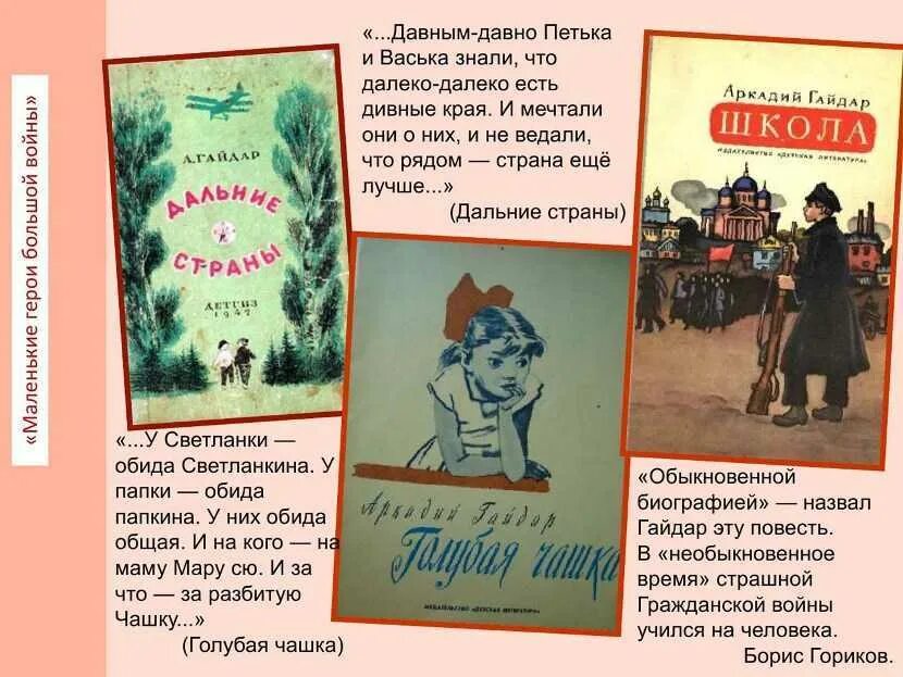 Краткое содержание книг гайдара