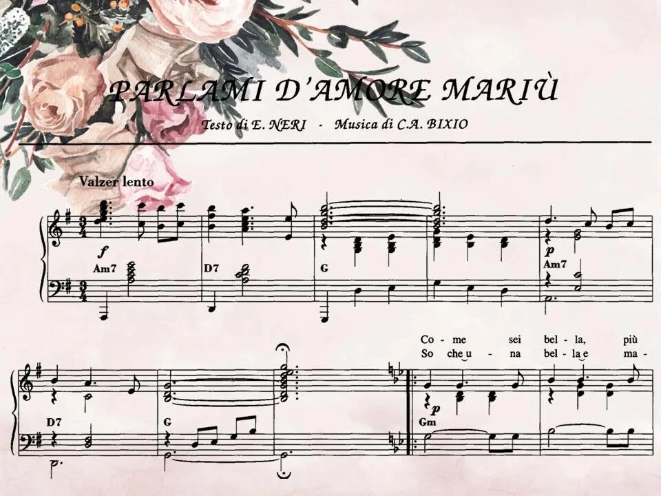 Amore mariu. Parlami d Amore Mariu Ноты. Parlami d'Amore Mariu Ноты для фортепиано. Parlami d'Amore Mariu текст. Мама Биксио Ноты.