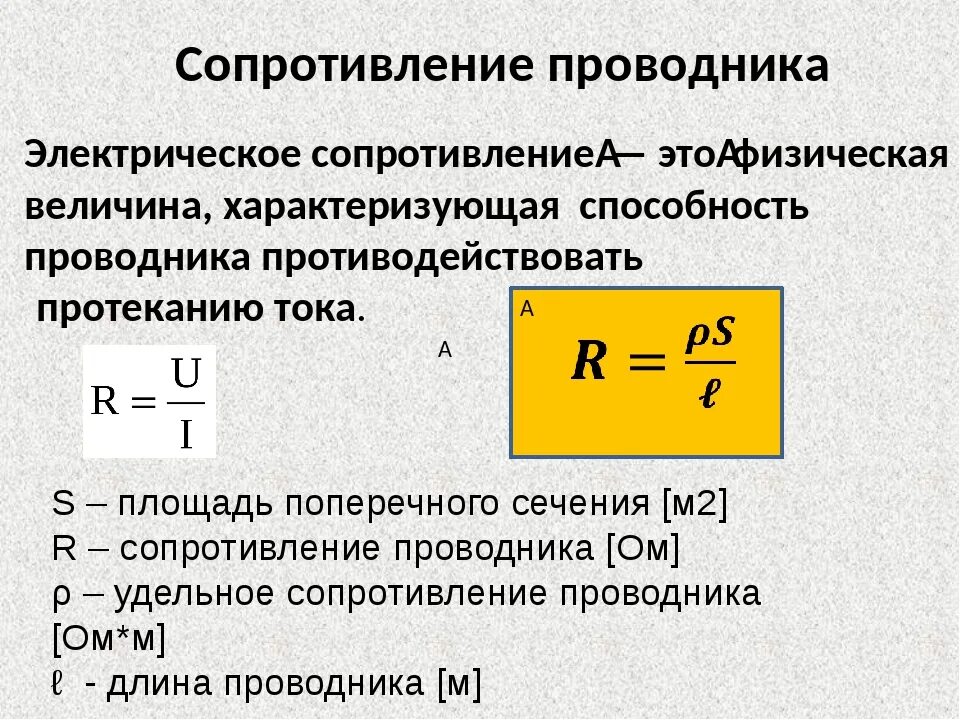 Сопротивление электрического тока зависит. Электрическое сопротивление проводника. удельное сопротивление формула. удельное электрическое сопротивление формула. электрическое сопротивление однородного проводника.
