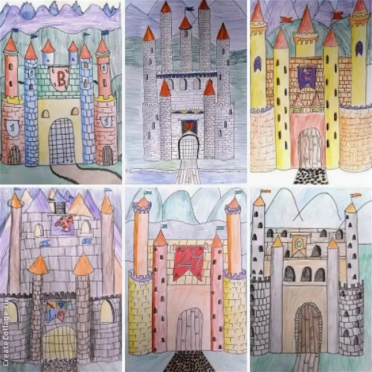 Рисование средневекового замка. Рисование сказочный дворец. Сказочный дворец для детей. Замок рисунок.