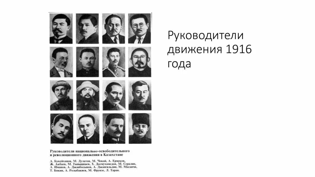 Национального освободительного Восстания 1916 г. Руководители национально освободительного движения 1916. НОД 1916 года в Казахстане. Восстание 1916 года.