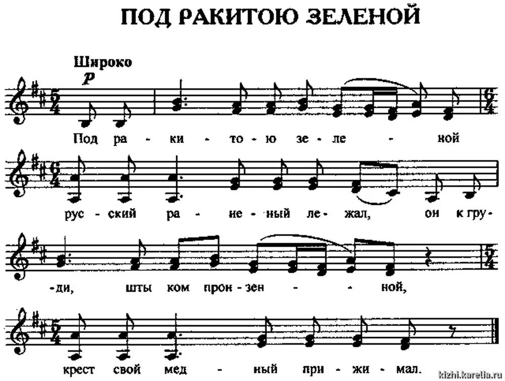 Русские народные песни черный ворон. Под ракитою Ноты.