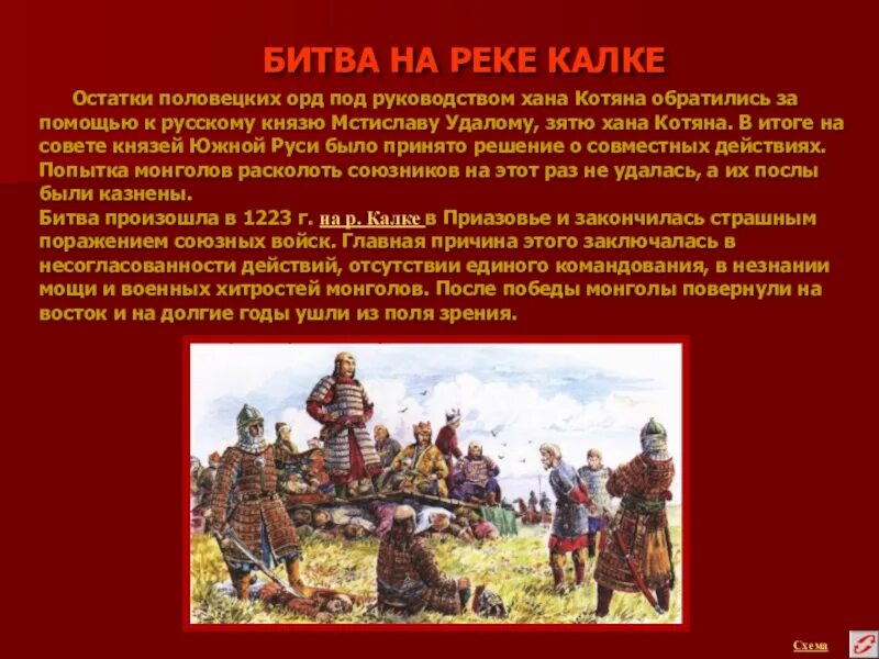 История битвы на реке калке. Битва на реке Калка 1223 год. 1223 – Битва на р. Калке. Рассказ о битве на реке Калке. Битва при Калке 1223 кратко.