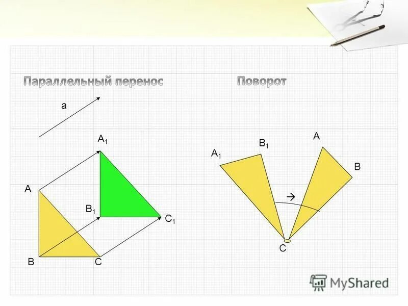 Параллельный поворот геометрия. Параллельный перенос и поворот. Поворот геометрия. Поворот фигуры. Геометрический поворот.