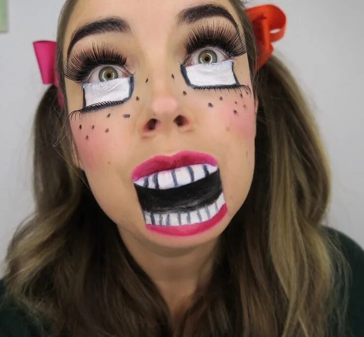 Quick & easy Ventriloquist doll Halloween make up tutorial Makeup tutorial, Hall
