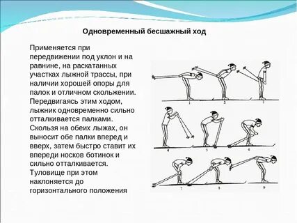 Цель отталкивания палками в одновременном бесшажном ходе