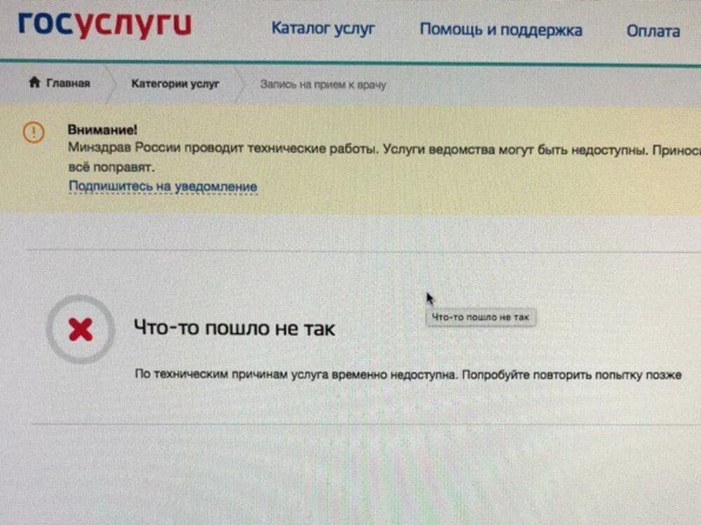 Госуслуги не приходит оплатить. Госуслуги технические. Ошибка при записи к врачу. Перебои в госуслугах. Госуслуги технические работы.