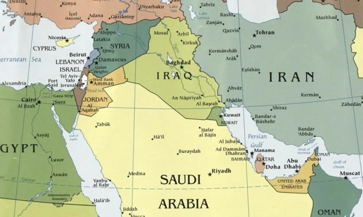 Саудовская аравия сирия. Карта Аравии и ближнего Востока.