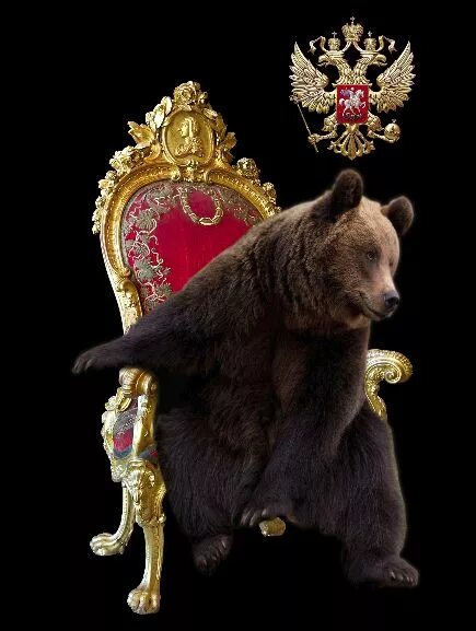 Русский медведь телефон. Медведь с короной. Медведь Россия. Герб с медведем. Медведь на троне.