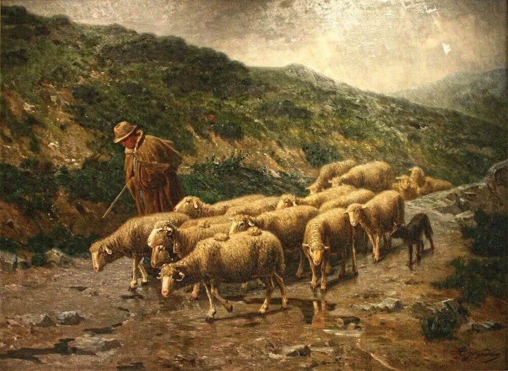 Пастух гонит стадо. Маджир пастух. Пастух 19 века. Чабан пастух овец. Чабан Рабадан картина.