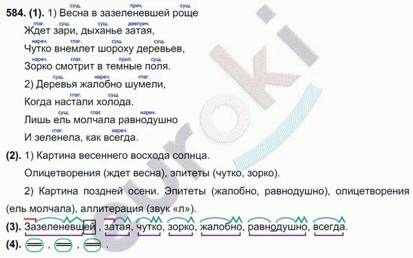 Убаюканная тайга дремала и чутко синтаксический разбор