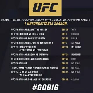 Календарь боев ufc