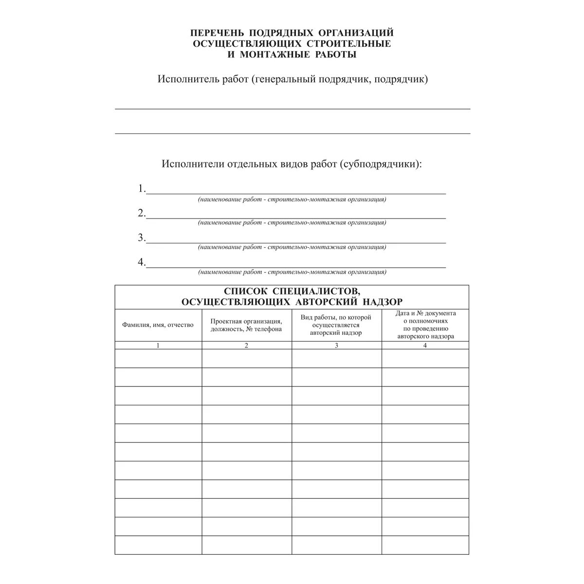 Подрядные организации список. Протокол авторского надзора образец. Журнал авторского надзора в строительстве. Журнал авторского надзора бланк. Журнал авторского надзора учетный лист.