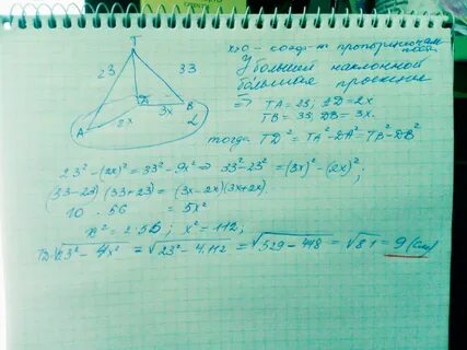 Наклонная равна 10 см