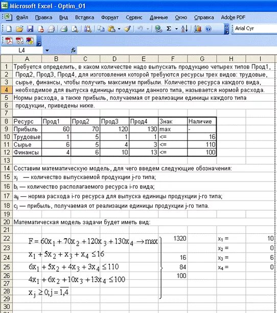 Задача линейного программирования в эксель. Решение задач линейного программирования в excel. Математическая модель задачи линейного программирования эксель. Задача на математическую.модель в экселе. Количество изделий приведено