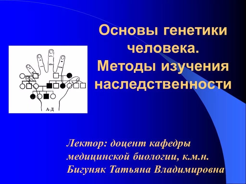 Биологические основы наследственности человека. Основы генетики. Методы исследования наследственности человека. Метод изучения наследственности человека.