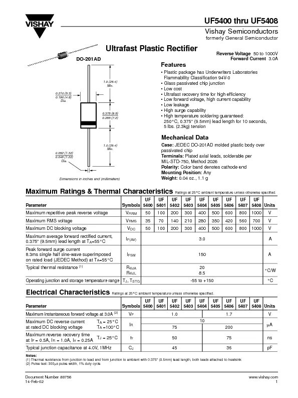 Диод datasheet. Uf5408 диод SMD. 1n5408 диод характеристики. Диод 1n5408 даташит. Диод Vishay General Semiconductor 1n5408 в.