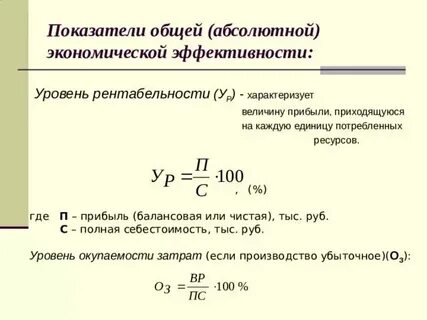 Определения экономической эффективности организации