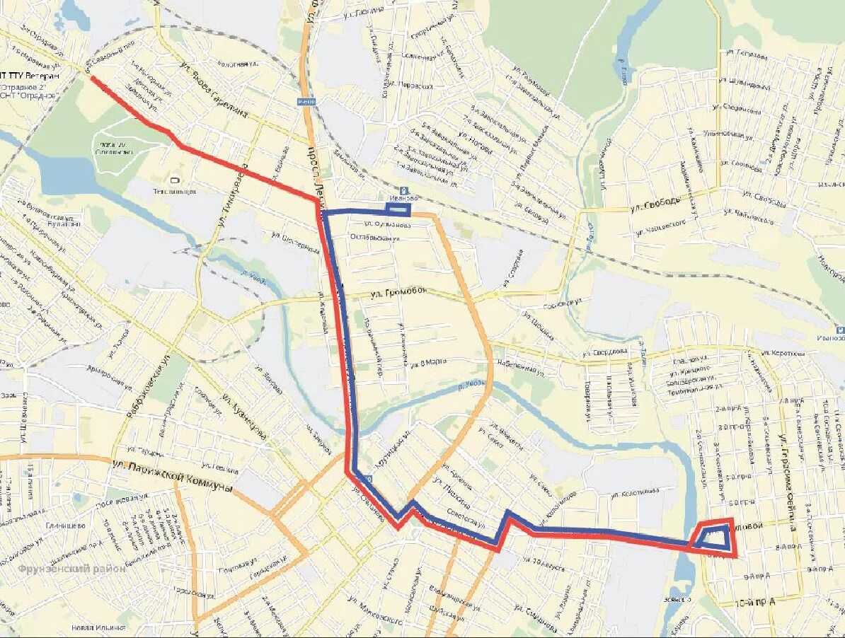Карта улица Парижской Коммуны город Иваново. Маршрут Иваново. 35 Маршрут Иваново. Маршрут автобусов Иваново.