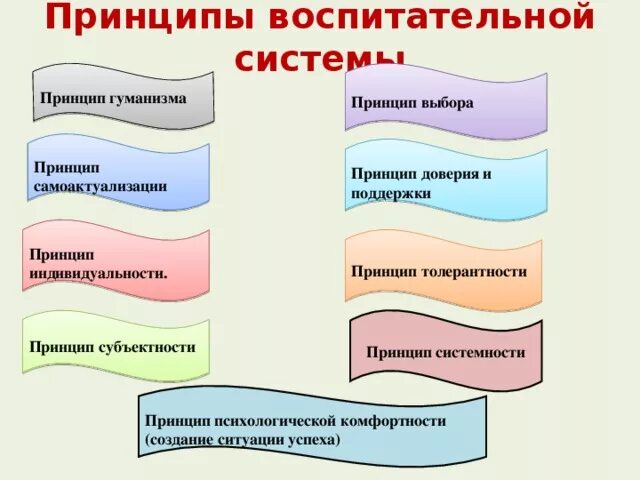 Основной принцип деятельности школы. Принципы воспитательной системы. Принцип индивидуальности. Принцип доверия и поддержки. Принцип психологической комфортности в ДОУ.