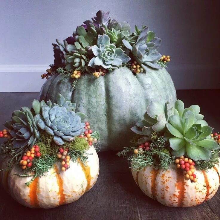 Композиции с декоративными тыквами фото 32 Lovely Pumpkin Centerpiece Ideas for Your Holiday Table Pumpkin fall decor, F