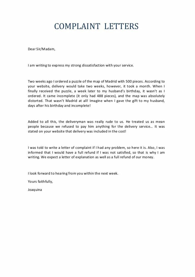 Dear sirs i am writing. Letter of complaint. Letter of complaint example. Complaint Letter Sample. Sample Formal complaint Letter.