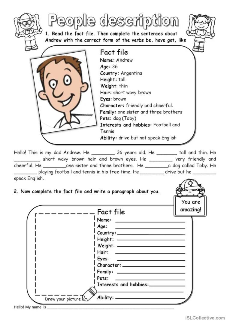 Writing a short description. Описание внешности Worksheets for Kids. Описание внешности на английском Worksheets. Appearance задания. Задание на описание внешности на английском.